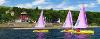 Sailing boats on the water at Blairvadach Outdoor Education Centre