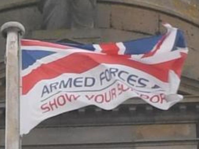 Armed Forces Day Flag Displays a larger version of this image in a new browser window